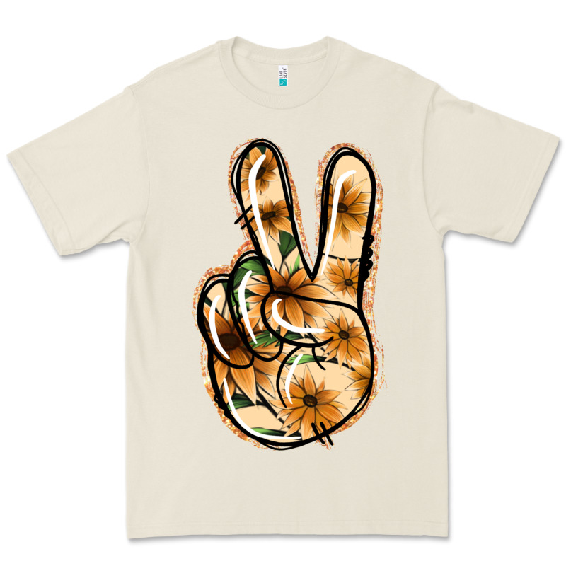 Floral Gold Peace Sign Premium Tee by Jasminsmagicworld | Teevron