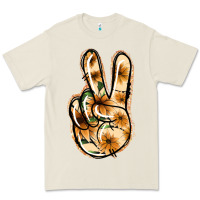 Bone Floral Gold Peace Sign Premium Tee - Jasminsmagicworld