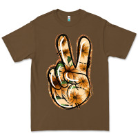 Cacao Floral Gold Peace Sign Premium Tee - Jasminsmagicworld