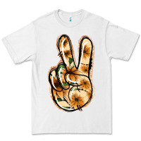 White Floral Gold Peace Sign Premium Tee - Jasminsmagicworld