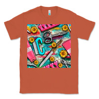 Copper nail art tools and hand cream with serape and turquoise glitter seamle Classic Tee - BundleAndBundleShop