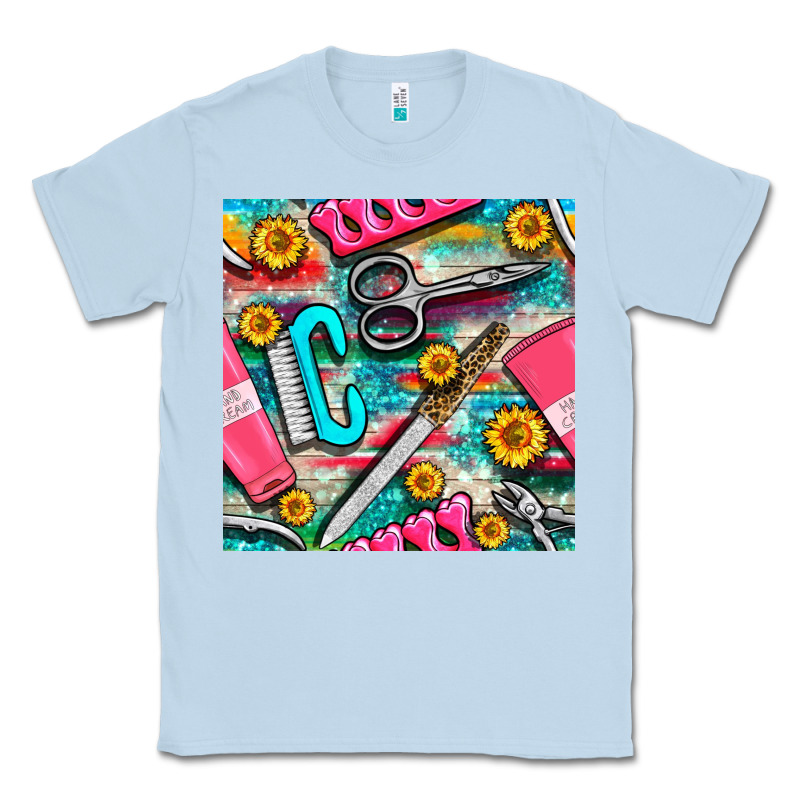 Nail Art Tools And Hand Cream With Serape And Turquoise Glitter Seamle Classic Tee by BundleAndBundleShop | Teevron