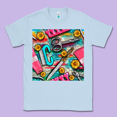 Nail Art Tools And Hand Cream With Serape And Turquoise Glitter Seamle Classic Tee Designed By Bundleandbundleshop