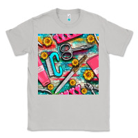 Moon Dust nail art tools and hand cream with serape and turquoise glitter seamle Classic Tee - BundleAndBundleShop