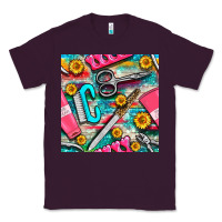 Plum nail art tools and hand cream with serape and turquoise glitter seamle Classic Tee - BundleAndBundleShop