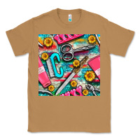 Toasted Coconut nail art tools and hand cream with serape and turquoise glitter seamle Classic Tee - BundleAndBundleShop
