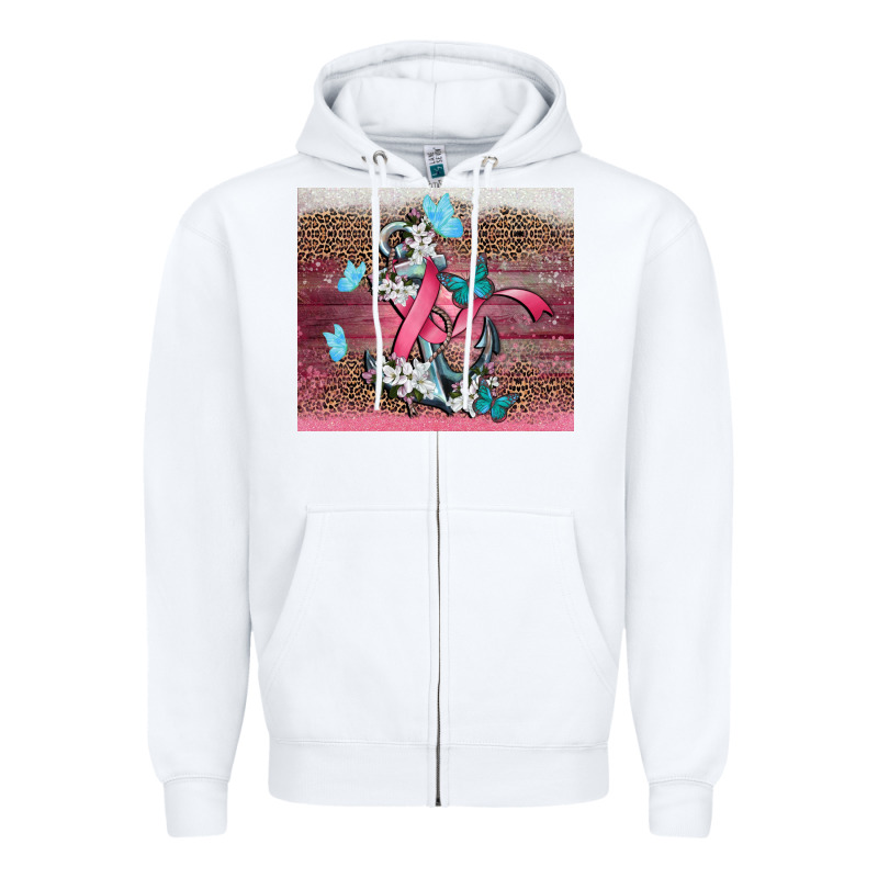 Cancer Awareness Anchor Zipper Hoodie by CowGirlArtShop | Teevron