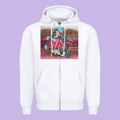 Cancer Awareness Anchor Zipper Hoodie Designed By Cowgirlartshop