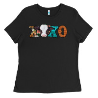 Black xoxo valentines day baby cow Ladies Tee - Jasminsmagicworld