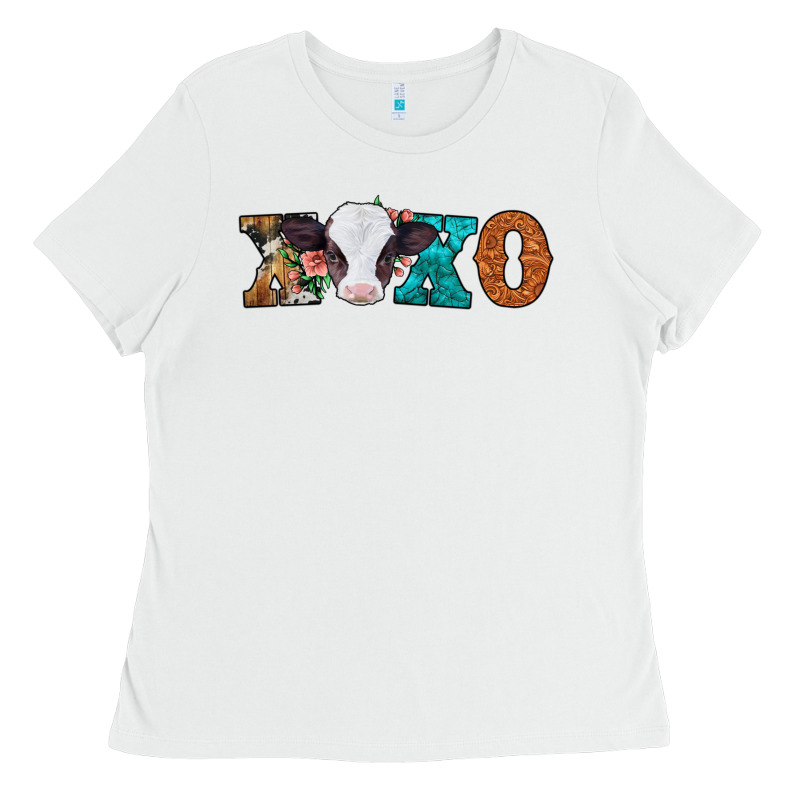 Xoxo Valentines Day Baby Cow Ladies Tee by Jasminsmagicworld | Teevron