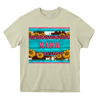 Mossy cowhide leopard sunflowers mama Heavy Core Tee - BarkalooDesign