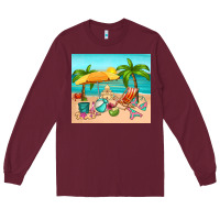 Burgundy summer Long Sleeve Tee - RanaPortraitStore