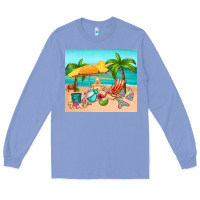 Colony Blue summer Long Sleeve Tee - RanaPortraitStore