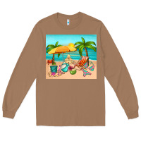 Toasted Coconut summer Long Sleeve Tee - RanaPortraitStore