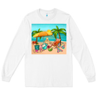 White summer Long Sleeve Tee - RanaPortraitStore