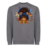 Storm blue and gold american football afro messy bun Heavyweight Sweatshirt - texasbilliewilder