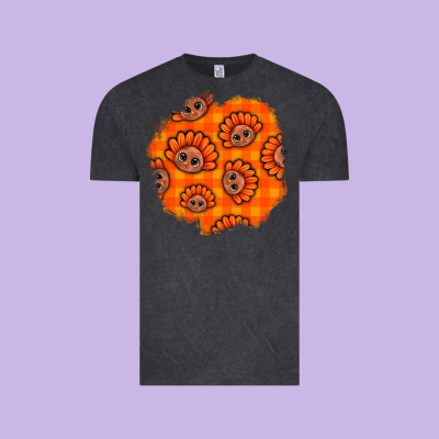 Thanksgiving Turkey With Tartan Patch Vintage Tee Designed By Bundleandbundleshop