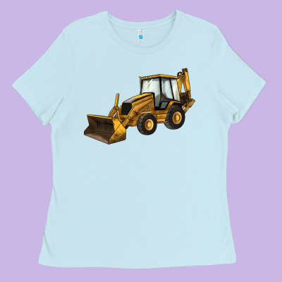Backhoe Loader Truck Ladies Tee Designed By Lillyallendesigns