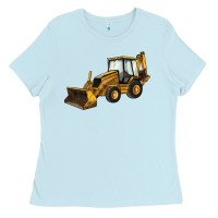 Baby Blue Backhoe Loader Truck Ladies Tee - LillyAllenDesigns