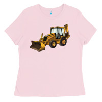Bubblegum Pink Backhoe Loader Truck Ladies Tee - LillyAllenDesigns