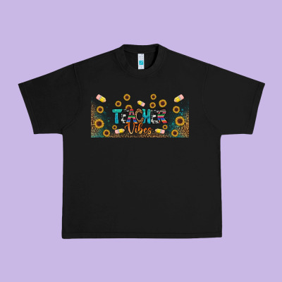 Teacher Vibes Libbey Glass Urban Heavy Tee Designed By Bundleandbundleshop