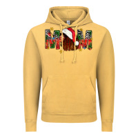 Vintage Mustard Western Mom With Woman In Santa Hat Vintage Hoodie - BundleAndBundleShop