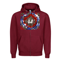 Burgundy patriotic tie dye Zipper Hoodie - CowGirlArtShop