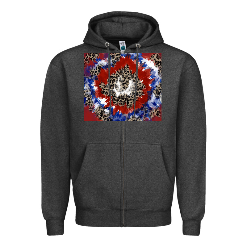 Patriotic Tie Dye Zipper Hoodie by CowGirlArtShop | Teevron