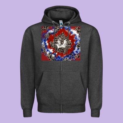 Patriotic Tie Dye Zipper Hoodie Designed By Cowgirlartshop