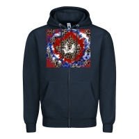 Navy patriotic tie dye Zipper Hoodie - CowGirlArtShop