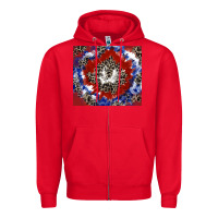 Red patriotic tie dye Zipper Hoodie - CowGirlArtShop