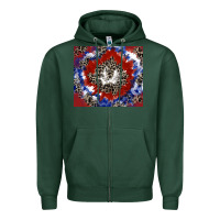 Sports Green patriotic tie dye Zipper Hoodie - CowGirlArtShop