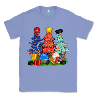 Colony Blue Christmas With Ice Hockey Trees Classic Tee - BundleAndBundleShop