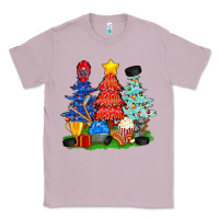 Lilac Christmas With Ice Hockey Trees Classic Tee - BundleAndBundleShop