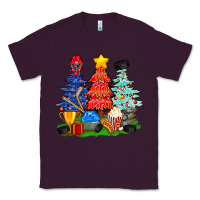 Plum Christmas With Ice Hockey Trees Classic Tee - BundleAndBundleShop