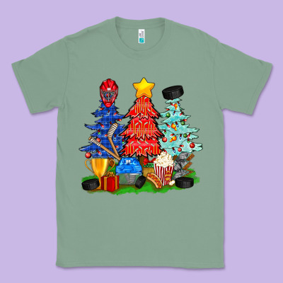 Christmas With Ice Hockey Trees Classic Tee Designed By Bundleandbundleshop