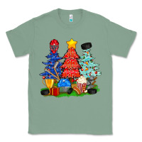 Sage Christmas With Ice Hockey Trees Classic Tee - BundleAndBundleShop