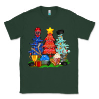 Sports Green Christmas With Ice Hockey Trees Classic Tee - BundleAndBundleShop