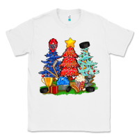 White Christmas With Ice Hockey Trees Classic Tee - BundleAndBundleShop