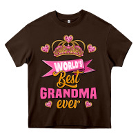 Chocolate Brown world's best grandma ever Heavy Core Tee - Jasminsmagicworld