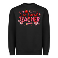 Black one loved teacher afro messy bun Heavyweight Sweatshirt - texasbilliewilder