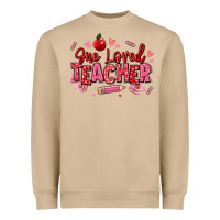 Mushroom one loved teacher afro messy bun Heavyweight Sweatshirt - texasbilliewilder