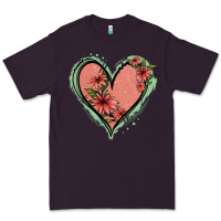 Plum Pink Glitter Floral Heart Premium Tee - Jasminsmagicworld