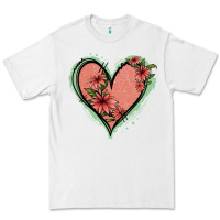 White Pink Glitter Floral Heart Premium Tee - Jasminsmagicworld