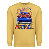 Antique Gold Western Fourth Of July America Truck Premium Sweatshirt - FaDigitalArtStudio