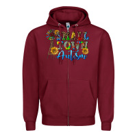 Burgundy small town autism Zipper Hoodie - CowGirlArtShop
