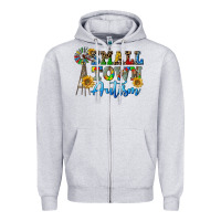 Heather Grey small town autism Zipper Hoodie - CowGirlArtShop