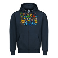 Navy small town autism Zipper Hoodie - CowGirlArtShop