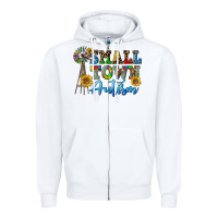 White small town autism Zipper Hoodie - CowGirlArtShop