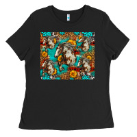 Black mustang horse western Ladies Tee - LillyAllenDesigns